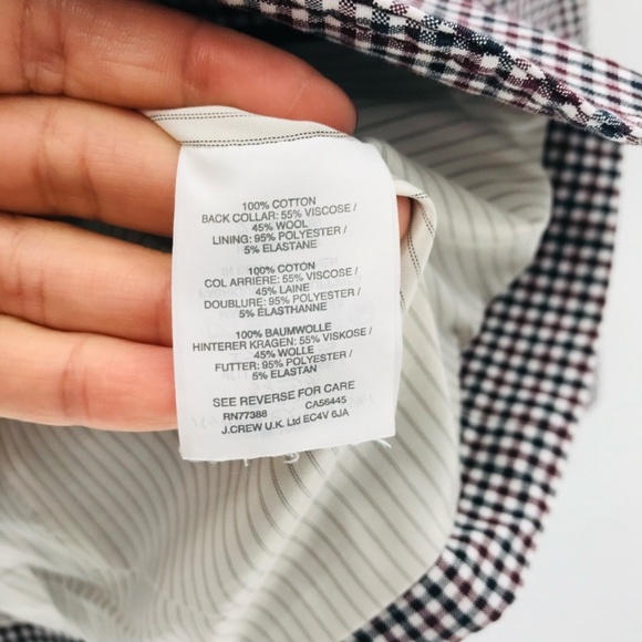 J Crew Women's Rhodes Blazer in Micro Gingham Red Navy Size 2 - Picture 5 of 10